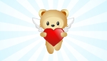 Flying Bear Holding Heart